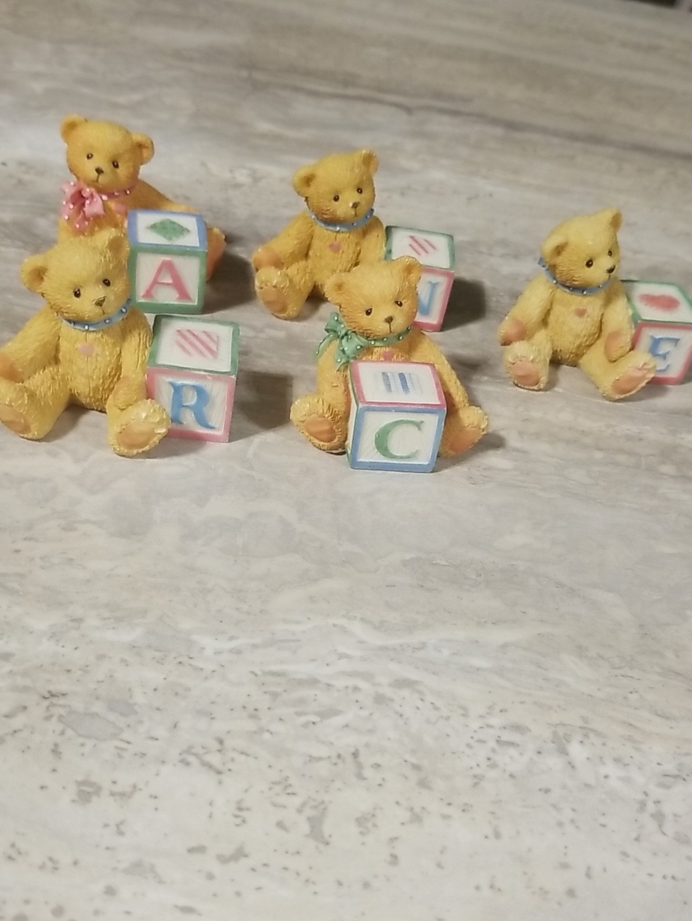 Cherished Teddies with Alphabet Blocks Figures As Is